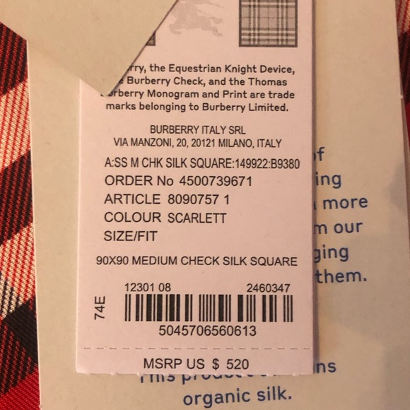 Burberry Check Silk Scarf - Picture 5 of 9